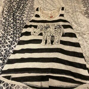 Black and white striped tank top